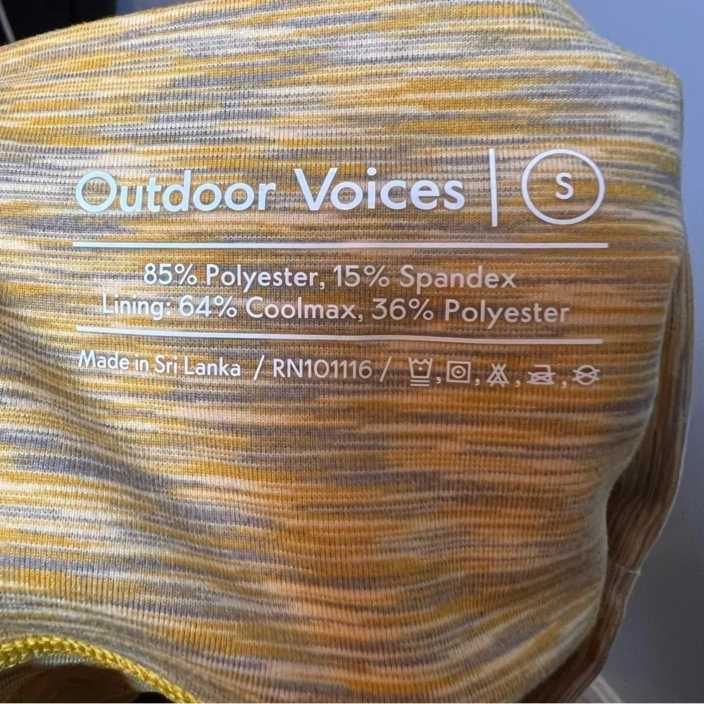 Outdoor Voices Flow 7” Biker Shorts Womens S Sunset Yellow Gold NEW! - Image 6