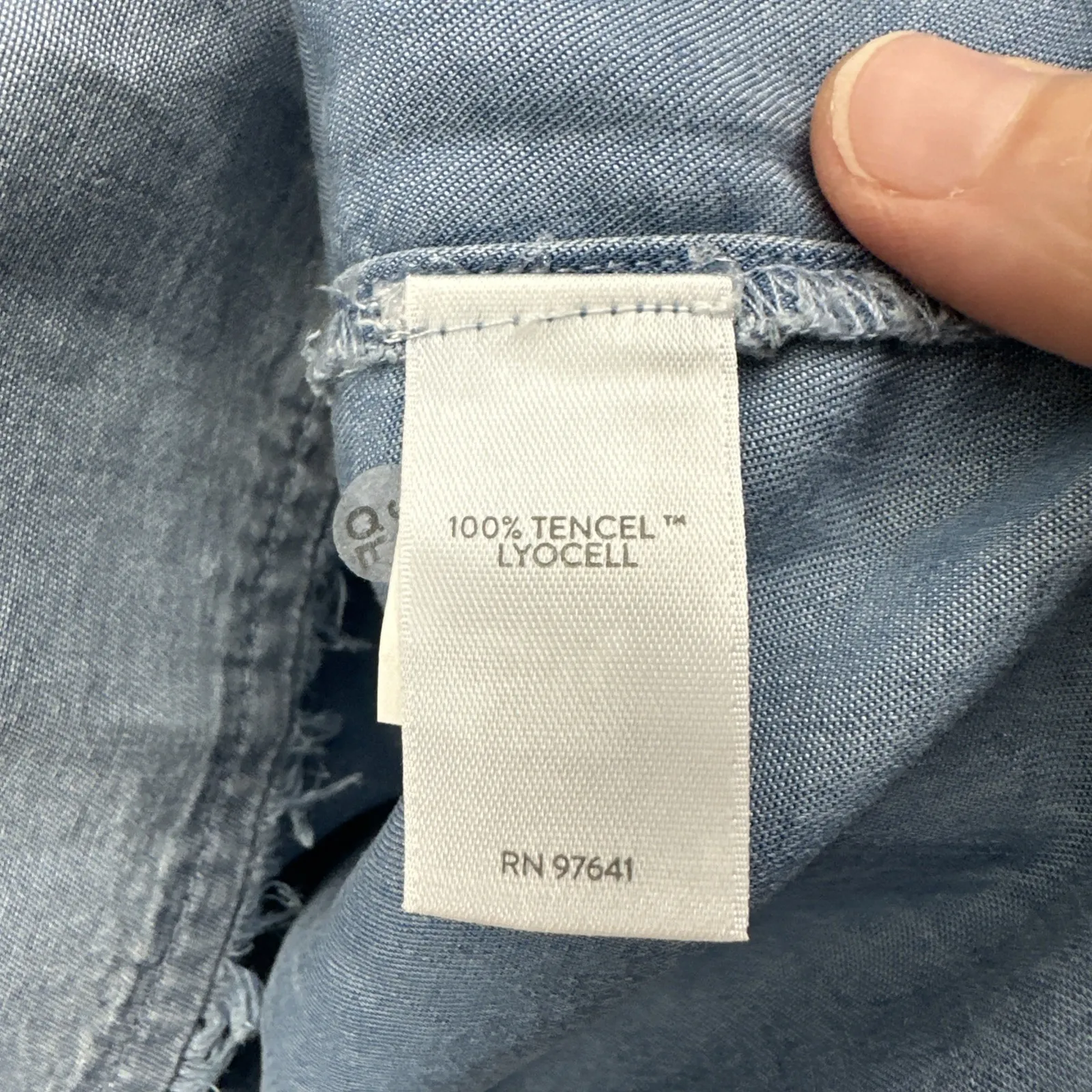 J. Jill Denim Jean Chambray Tunic Top Sleeveless Boho Tencel Lyocell Women Small Blue - Image 4