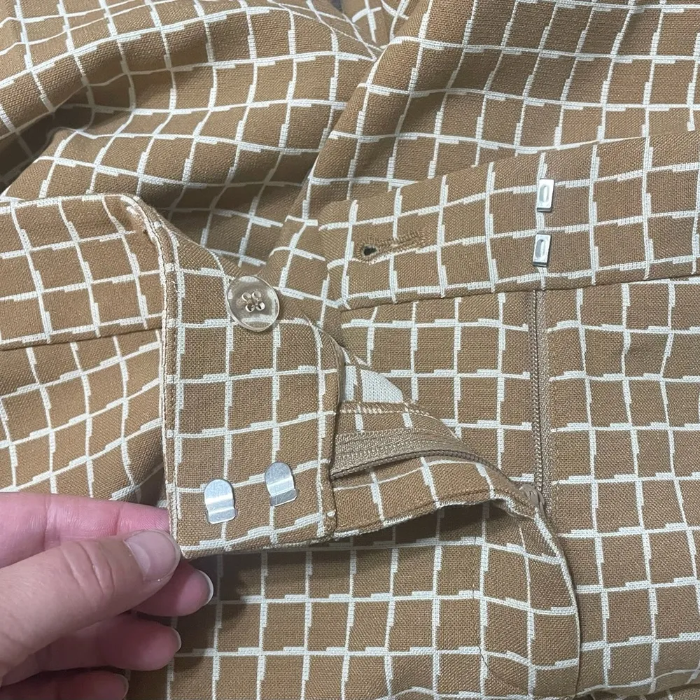 Etcetera Brown Check Full Length Trousers Size 10 Office Business Formal Neutral - Image 7