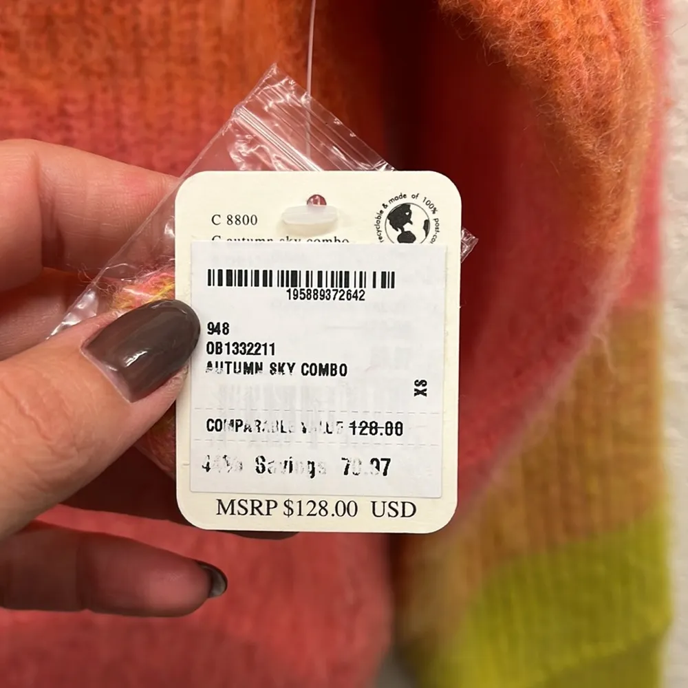 Free People Cozy Wool Blend Sweater in Autumn Sky XS - Image 8