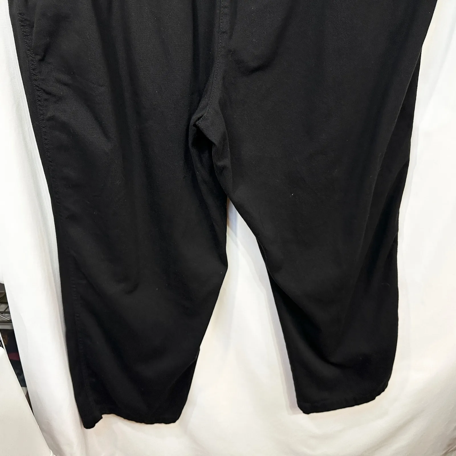 Woman Within Plus Size 36T Cropped Pants Capri Black Cotton Elastic Pull On 590 - Image 5