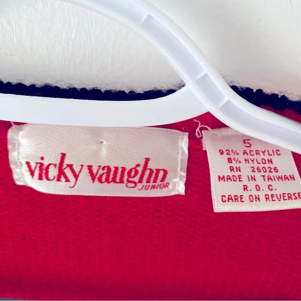Vicky Vaughn Vintage Red Puppy Dog Sweater Vest size 5 Juniors size small 70s - Image 6