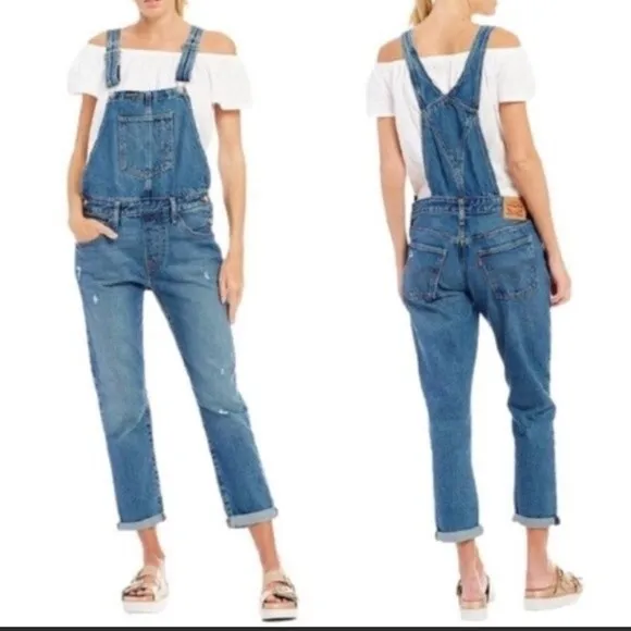 Levi's Medium Wash Denim Heritage Overalls Size XS - Image 2
