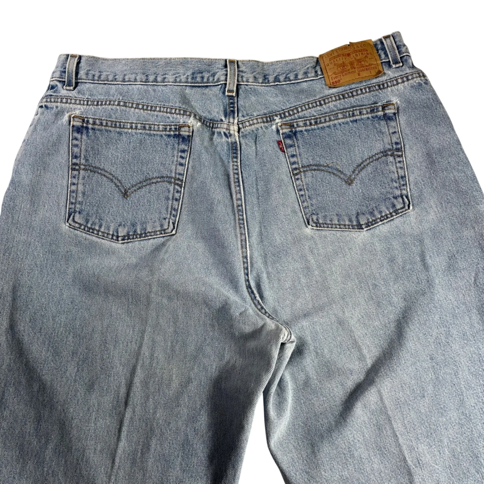 Vintage‎ Levi's 550 Jeans Women's 24W USA Relaxed Tapered Light Wash Distressed - Image 7