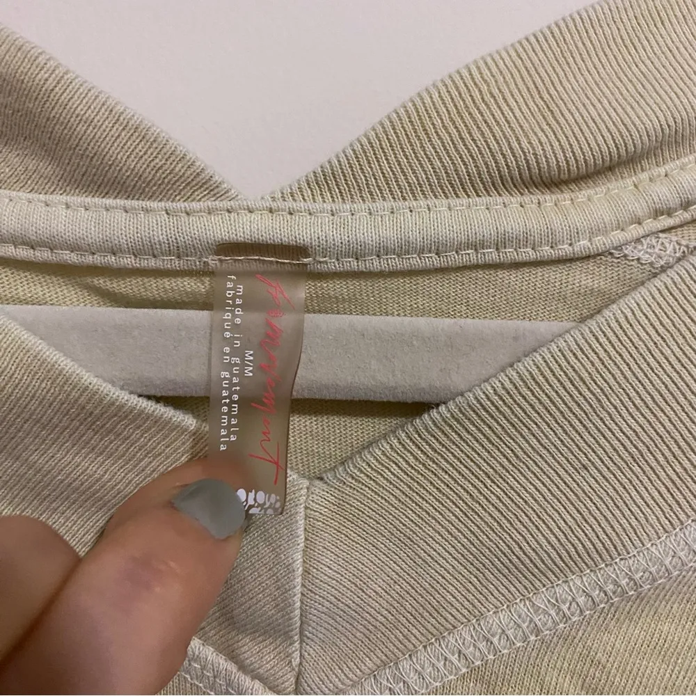 Free People Movement Pale Yellow Pullover size Medium - Image 6