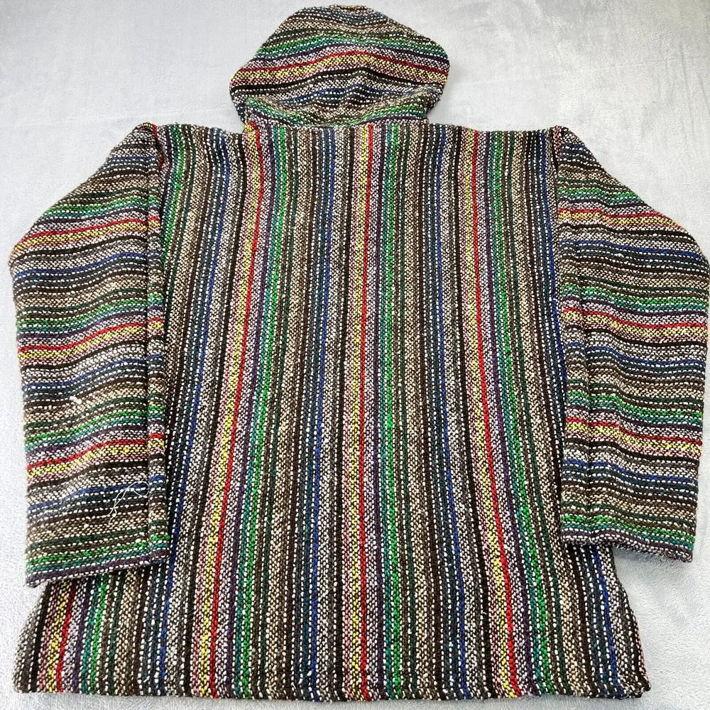 Artesanias F.R. Inc Hoodie Women's XL Multicolor Tweed Baja Parka‎ Native Tribal - Image 3