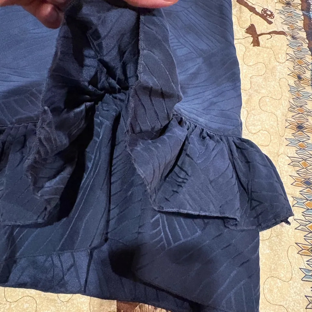 Marc by Marc Jacobs silk navy button-down dress women’s size 8 - Image 11