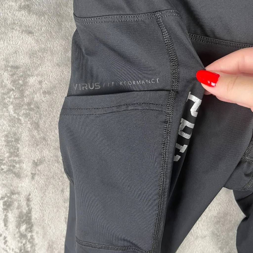 Virus Cropped Leggings Womens Size Large Black Workout Athleisure PRIMITIVE Logo - Image 4