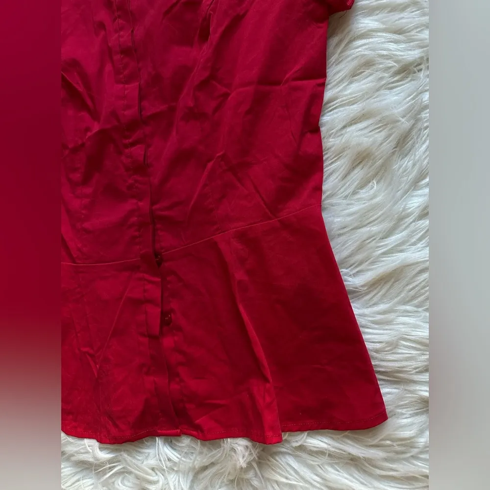 F21 peplum woven button down shirt - Image 2