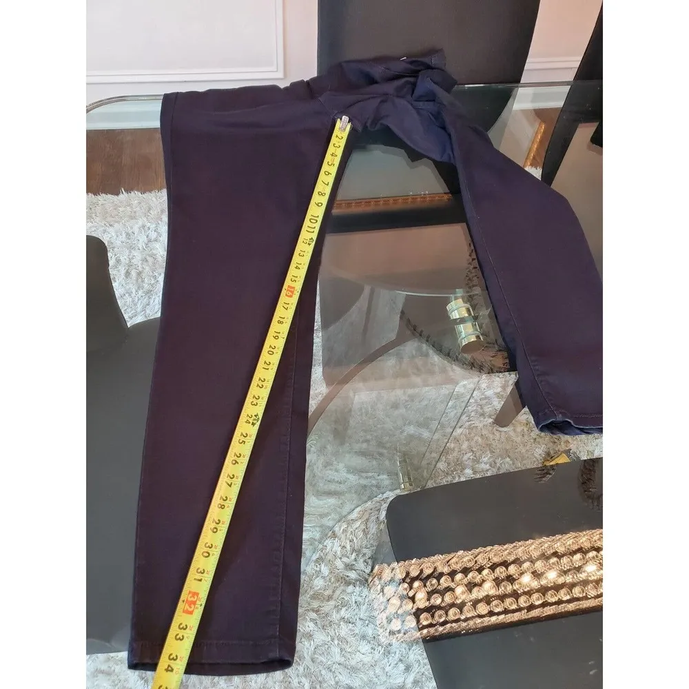 Ashley Stewart Women's Solid Blue Cotton Mid Rise Skinny Fit Leggings Size 20T - Image 12