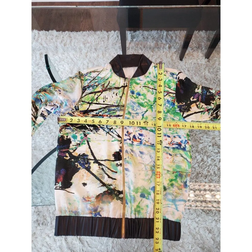 Wenjie Womens Multicolor Polyester Long Sleeve Full Zip Casual Jacket Size Small - Image 11