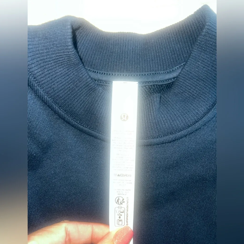 NWT Lululemon Cotton French Terry Crewneck Pullover Tennis Club Navy Size S - Image 3