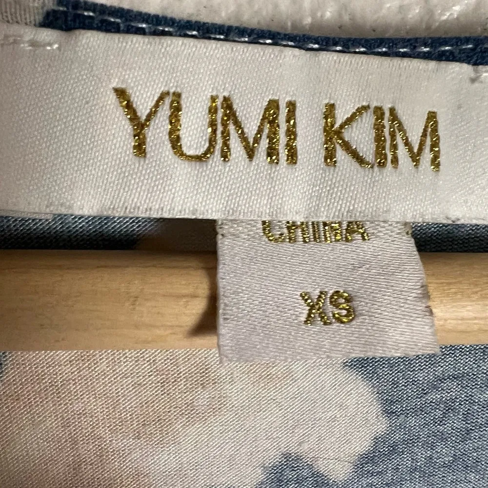 Yumi Kim Navy Blue Floral Print V-Neck Dolman Short Sleeve Romper Size XS - Image 7