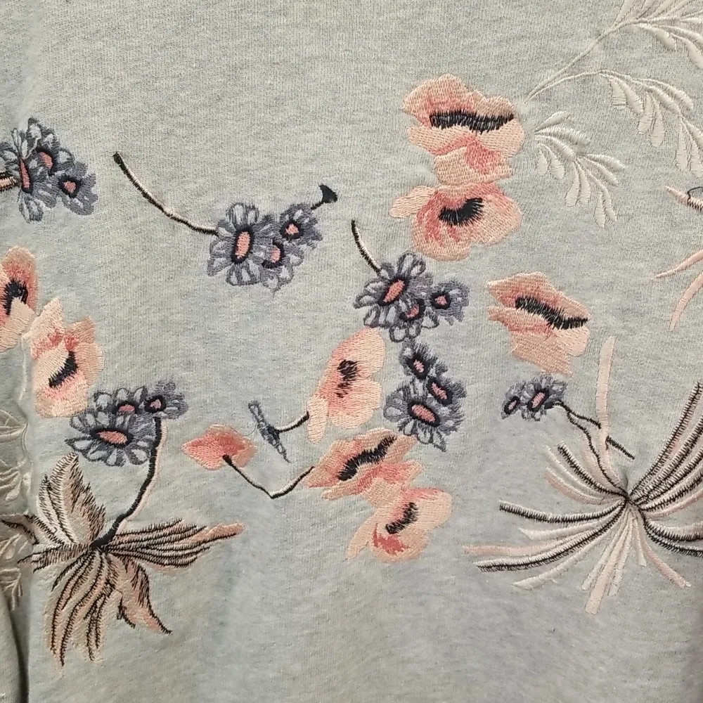 💕ALLSAINTS💕 Margot Floral Embroidered Cotton Jersey Sweatshirt ~ Oversized XS - Image 10
