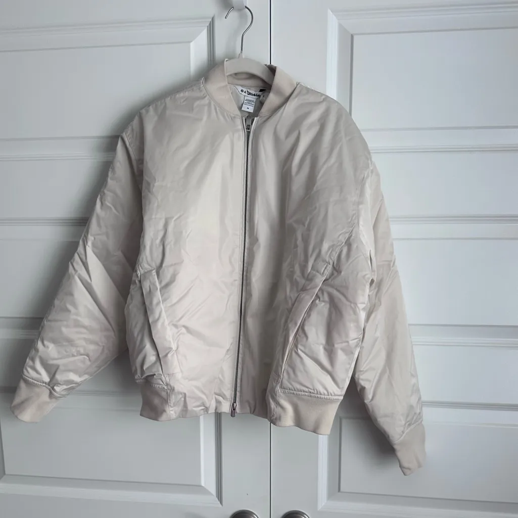 Athleta Sateen Bomber Jacket in  Bone cream NEW - Image 7