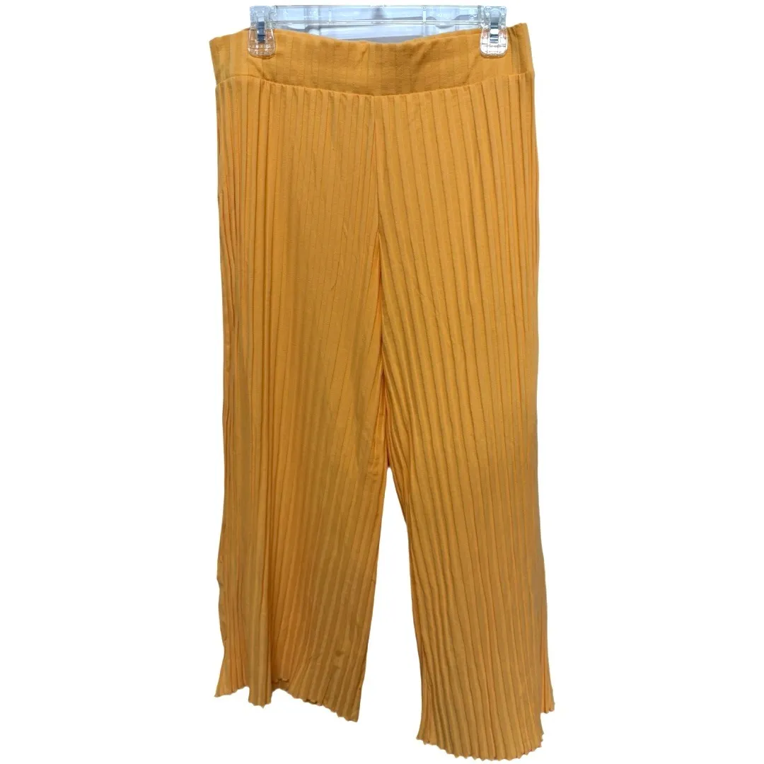 A New Day Orange Pleated Pants Size Medium Pull On Lounge Vacation Cruise - Image 2