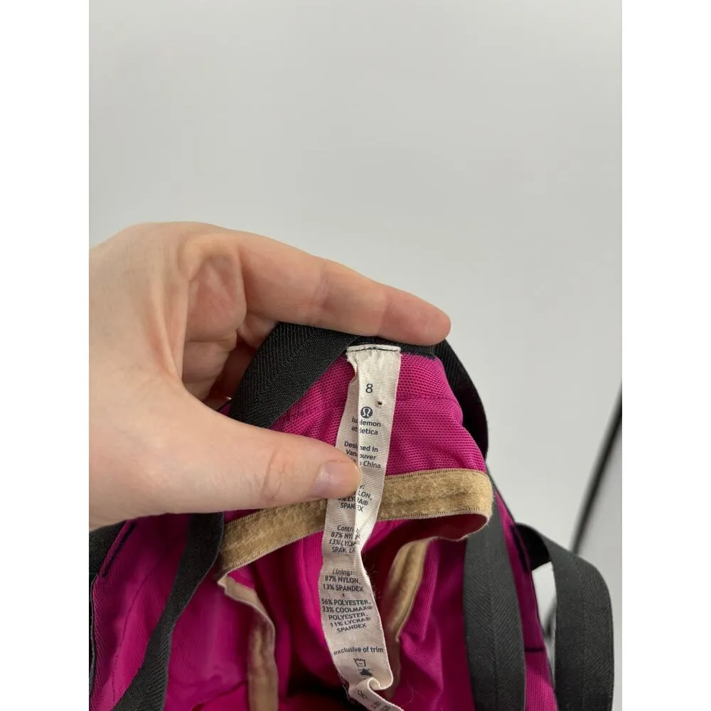 Lululemon Top Womens 8 Insight Tank Pink Gray Strappy Sleeveless Ruched Athletic - Image 4