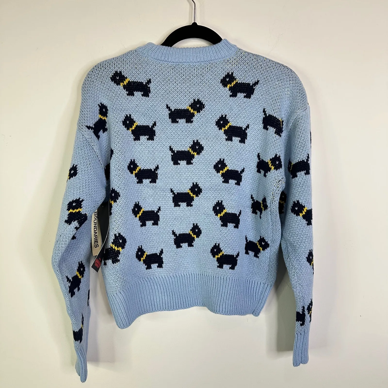 NEW Stranger Things Season 5 Erica Scottie Dog Sweater Small Blue No Boundaries - Image 11