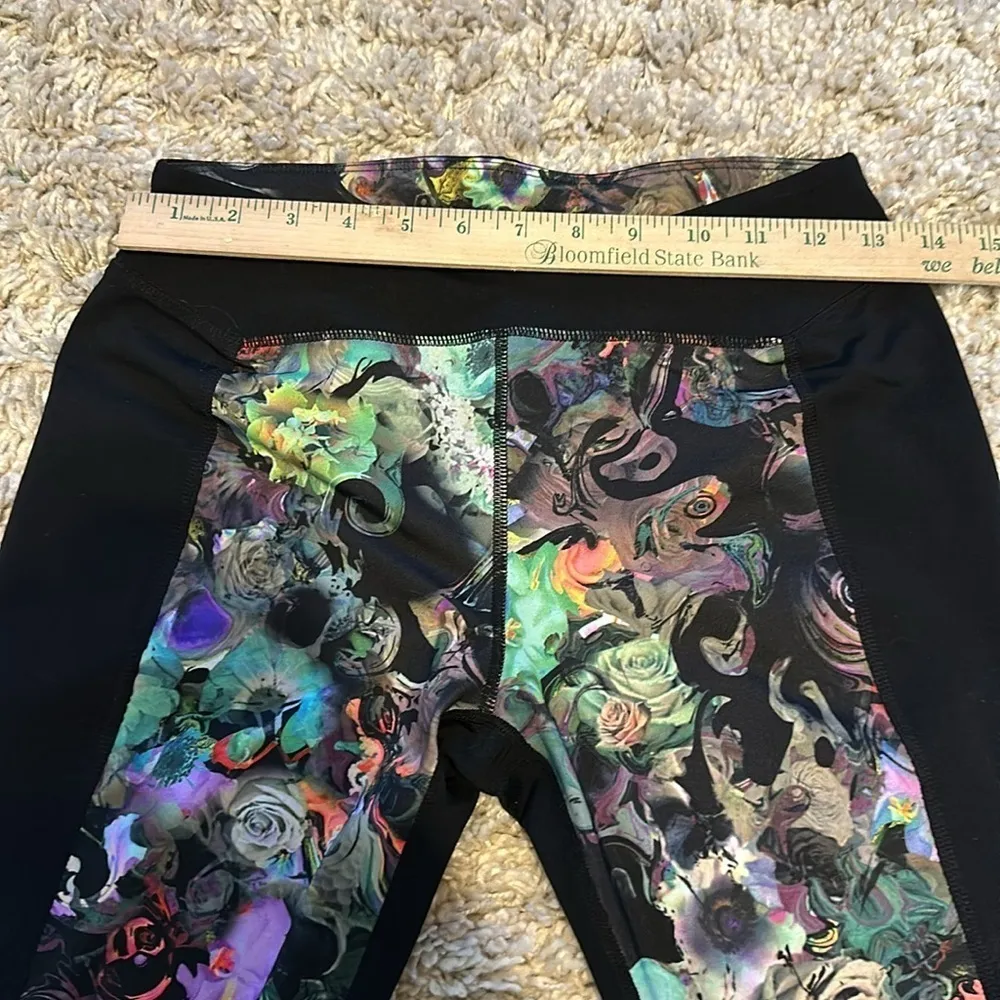Cynthia Rowley Full Length Legging Women’s Size Small Black Floral Print - Image 7