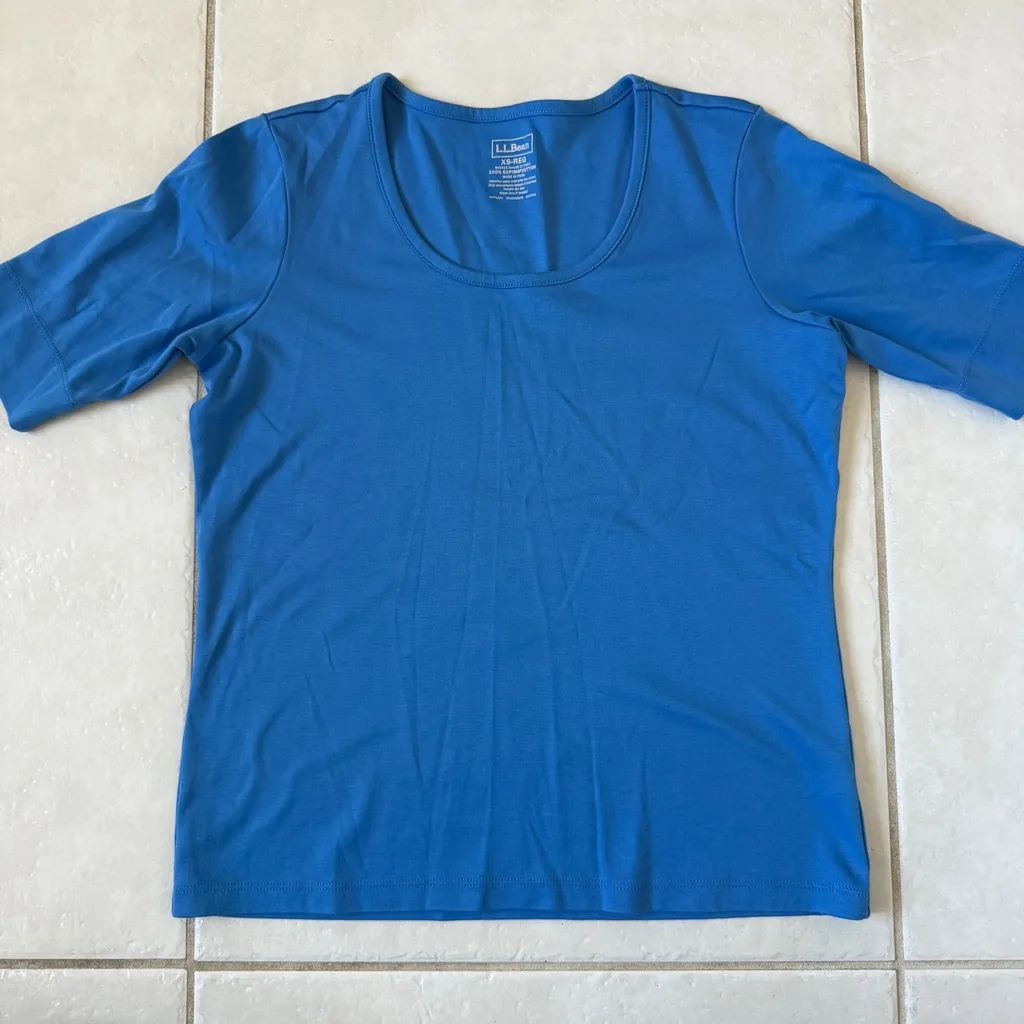 LL Bean Women Short Sleeve Cotton Tee Shirts Bundle Black Blue Teal XS Lot - Image 4