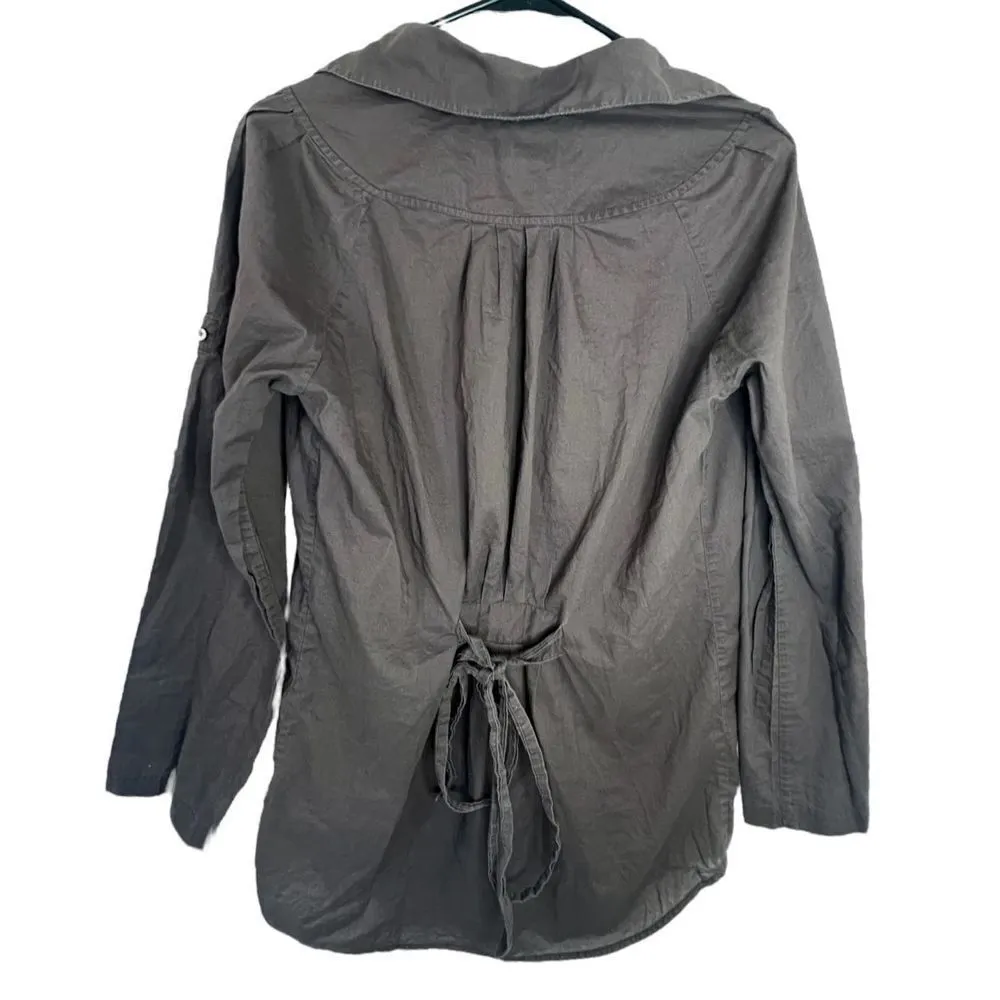 Banana Republic Brown Long Sleeve Button Up Collared Blouse - Image 3