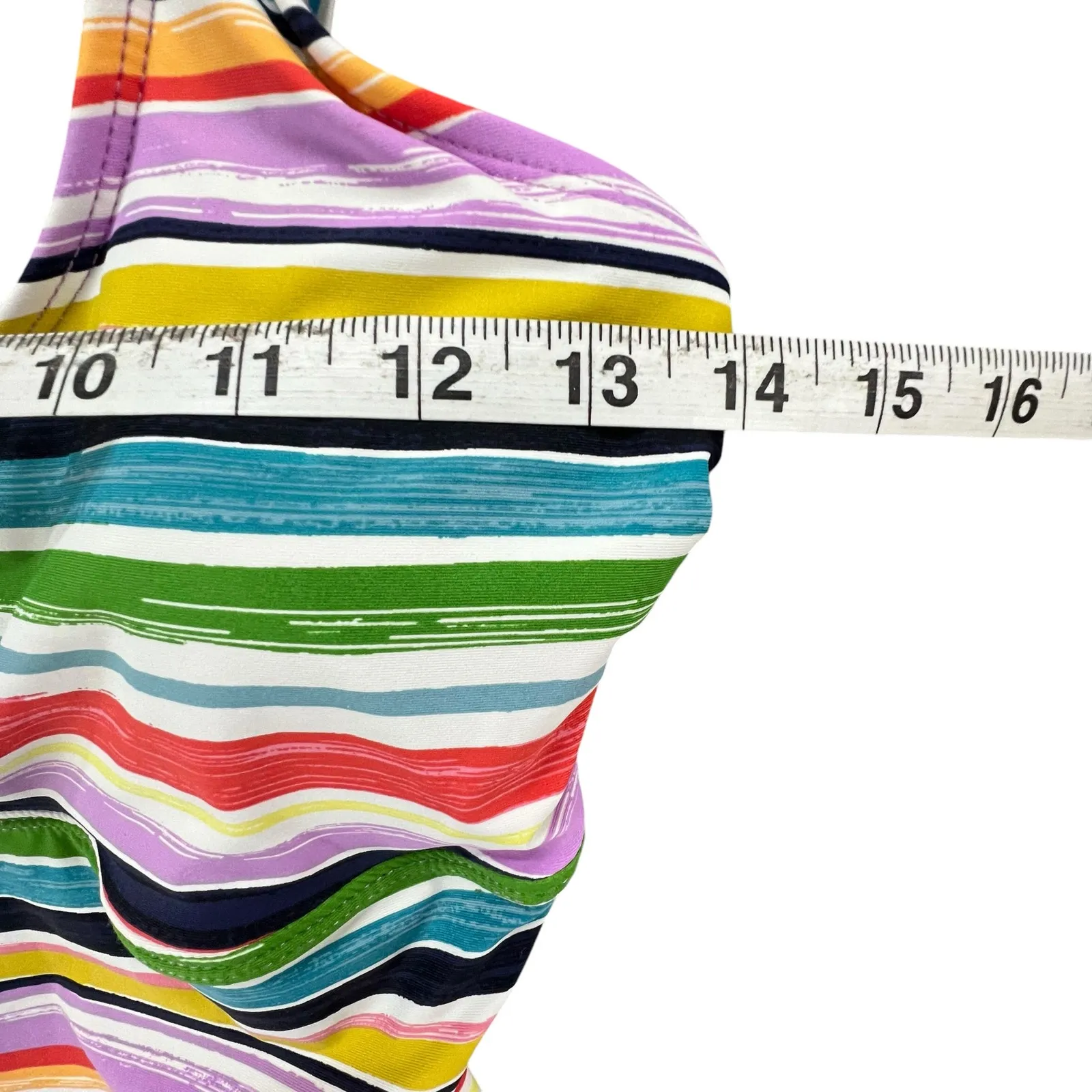 Anne Cole Swimsuit Womens 8 Rainbow Stripe One Piece Adjustable Flattering UPF50 - Image 7