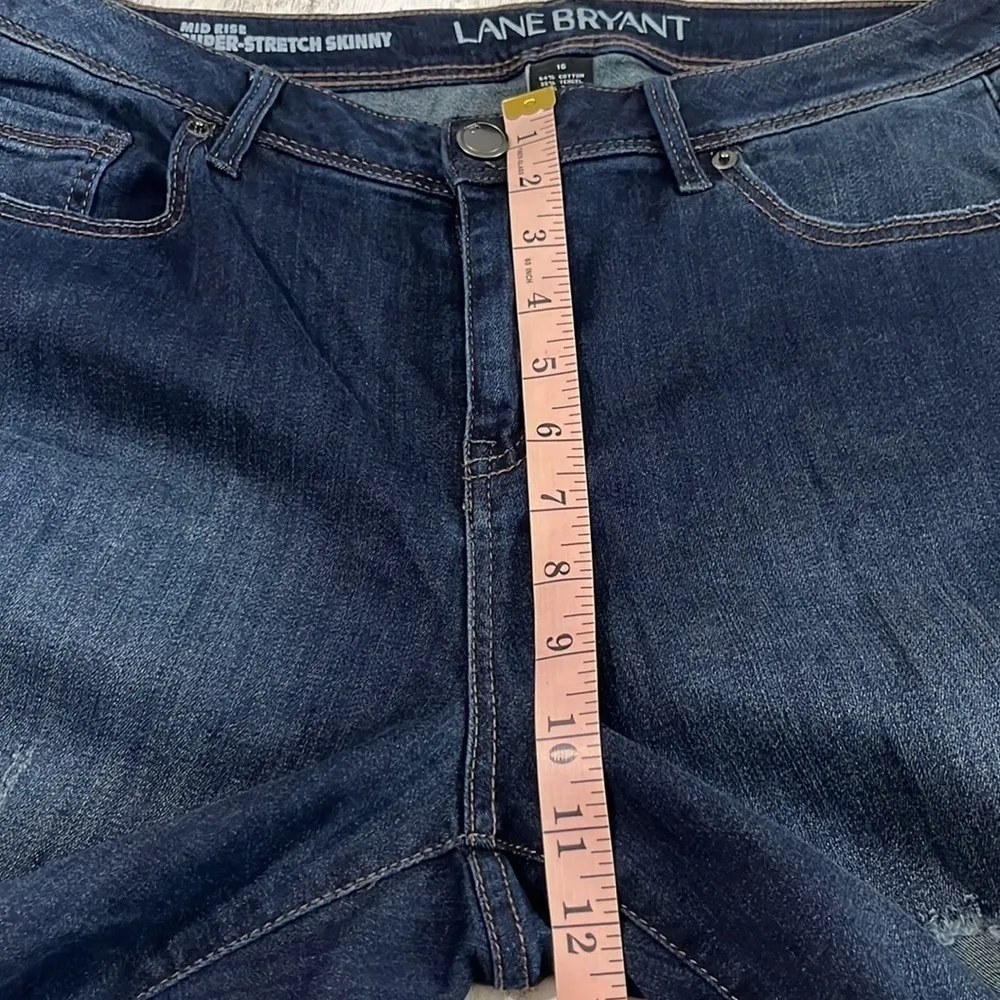 Lane Bryant Distressed Mid Rise Super Stretch Skinny Jeans Size 16 - Image 10