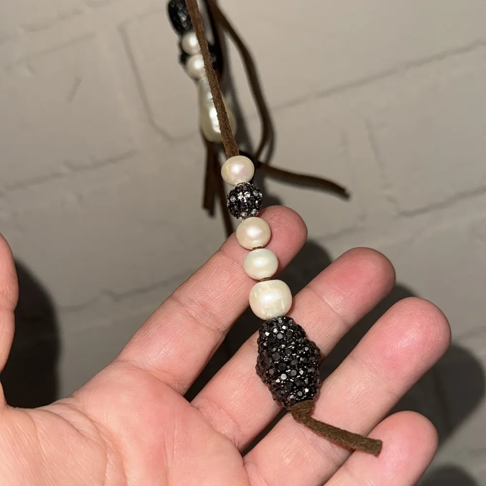 Chicos necklace Brown & pave & pearl toned beaded western fancy - Image 2