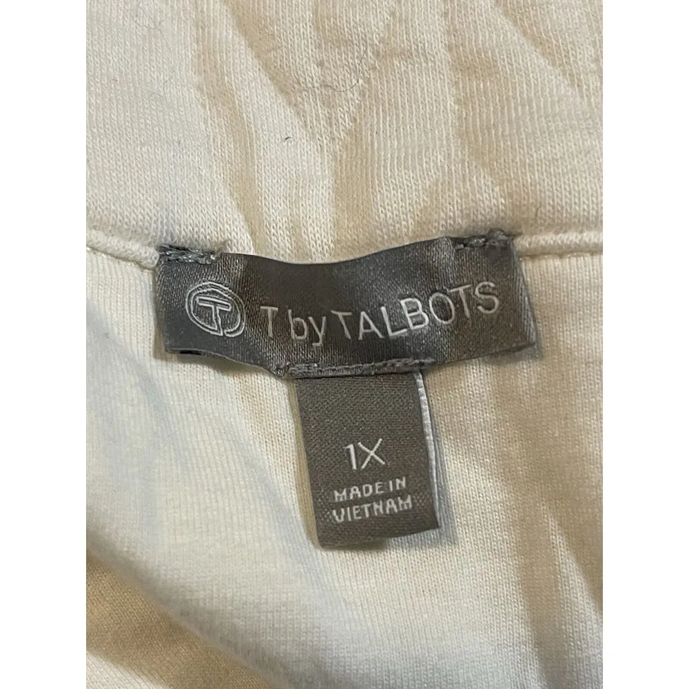 Talbots Cream Quilted Puffer‎ Full Zip Vest Size Size 1X. D-321 - Image 2