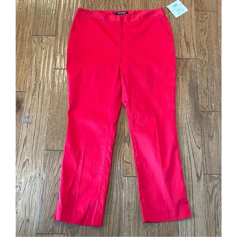 Ellen Tracy NWT red cardinal straight crop pants 4 - Image 11