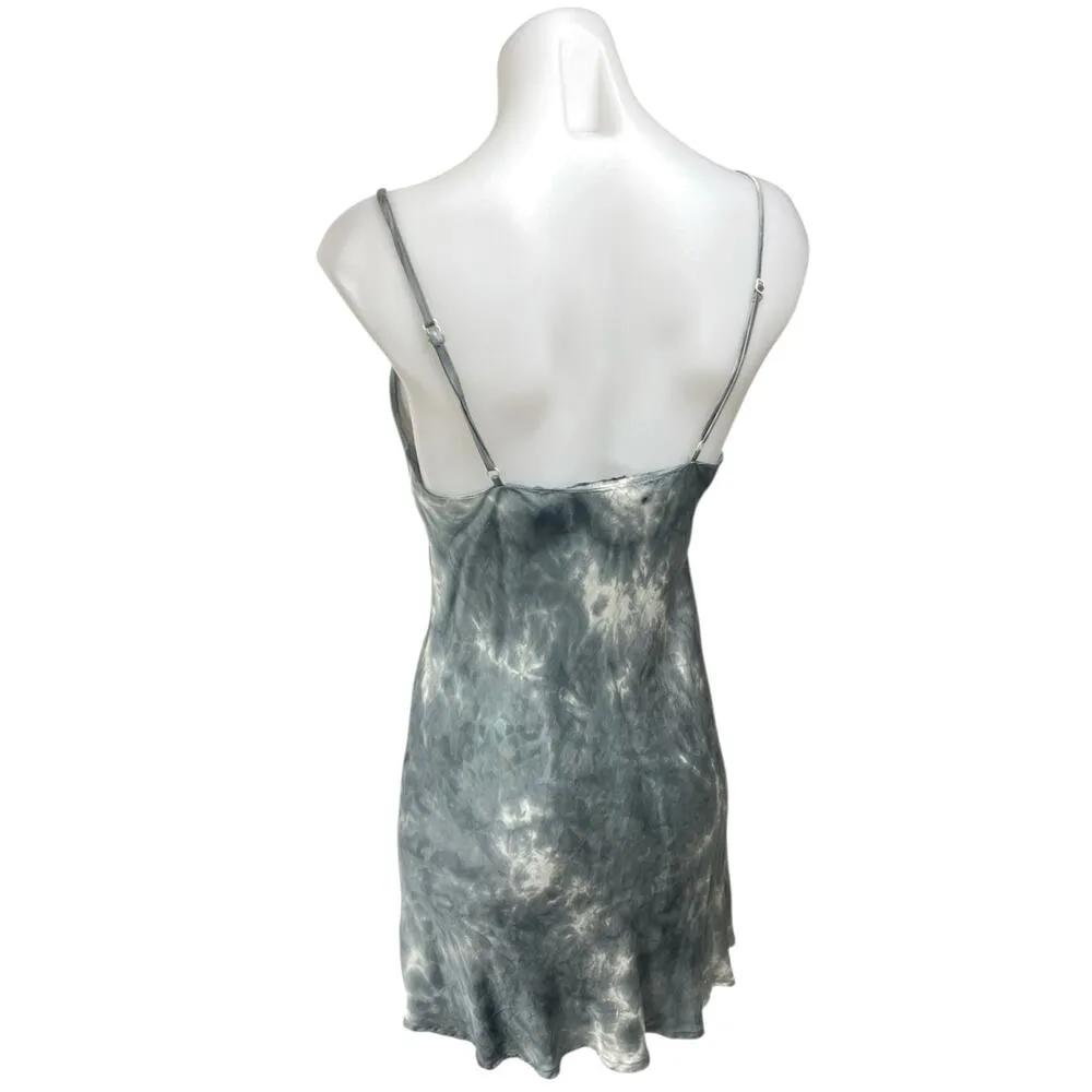 Olivaceous Gray Tie Dye Sleeveless Cowl Neck Cami Camisole Mini Tank Dress Sz M - Image 2