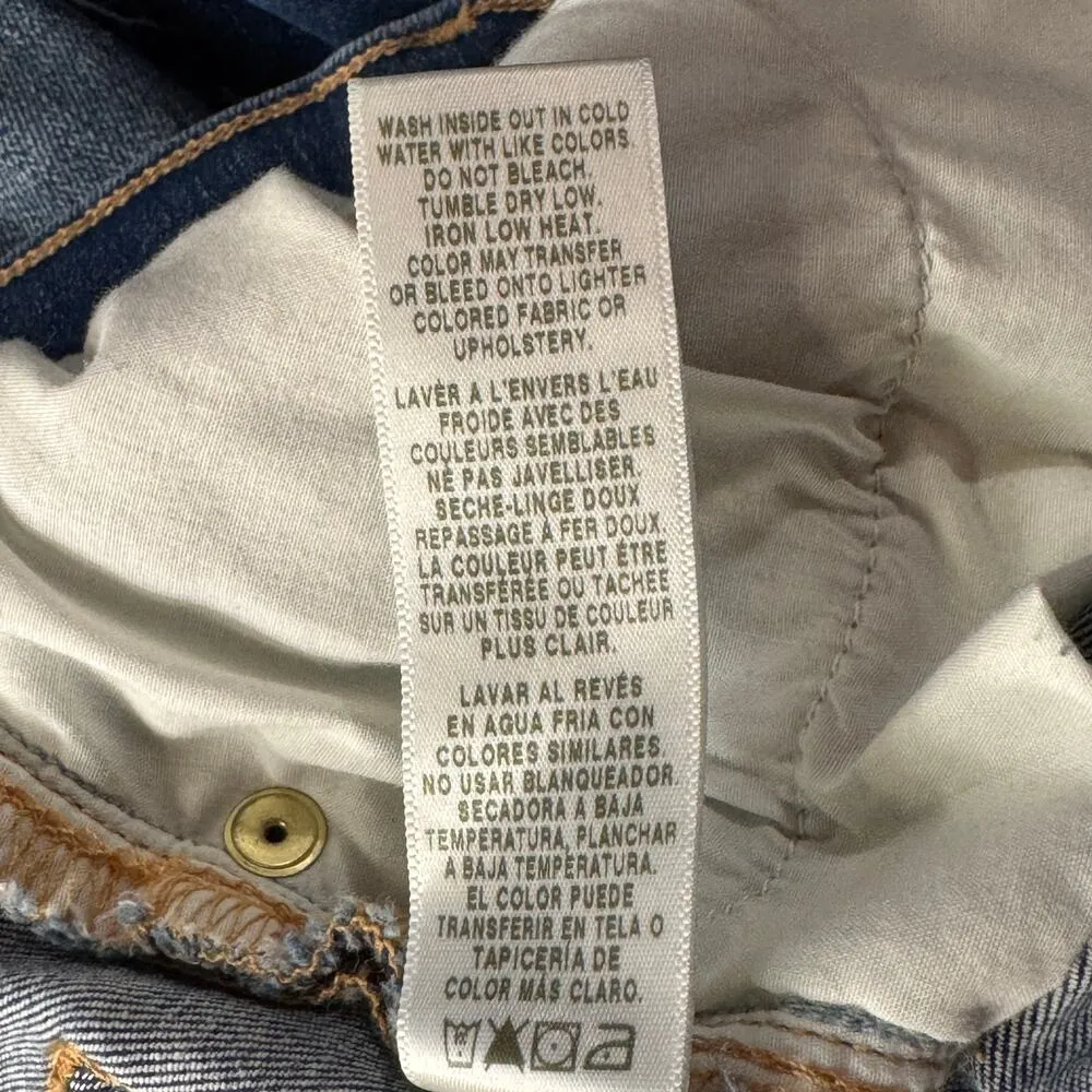 FRAME SZ 26 Le High Skinny Crop Jeans Distressed Zip-Fly Mid-Rise Fray Gaby Wash - Image 11