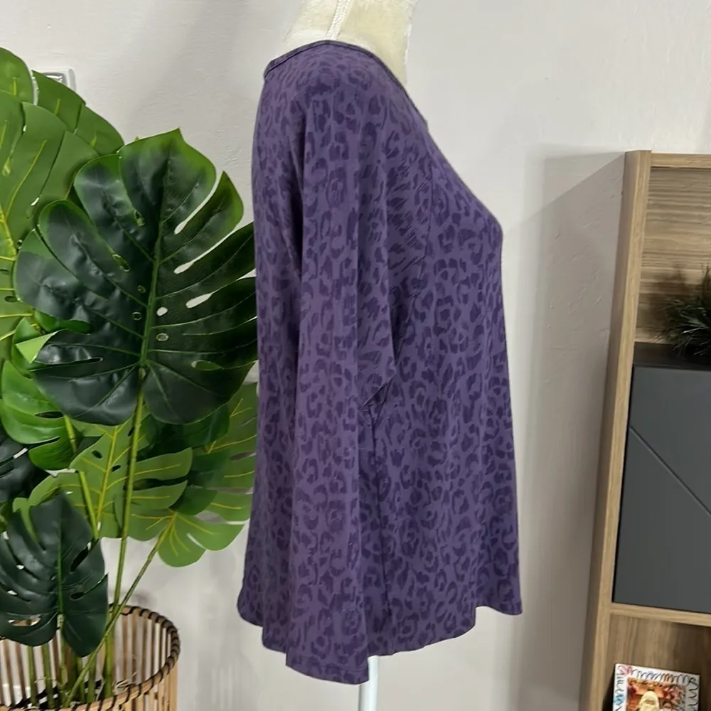 Gilligan O’Malley • leopard animal printed sleep shirt Purple Size M - Image 3