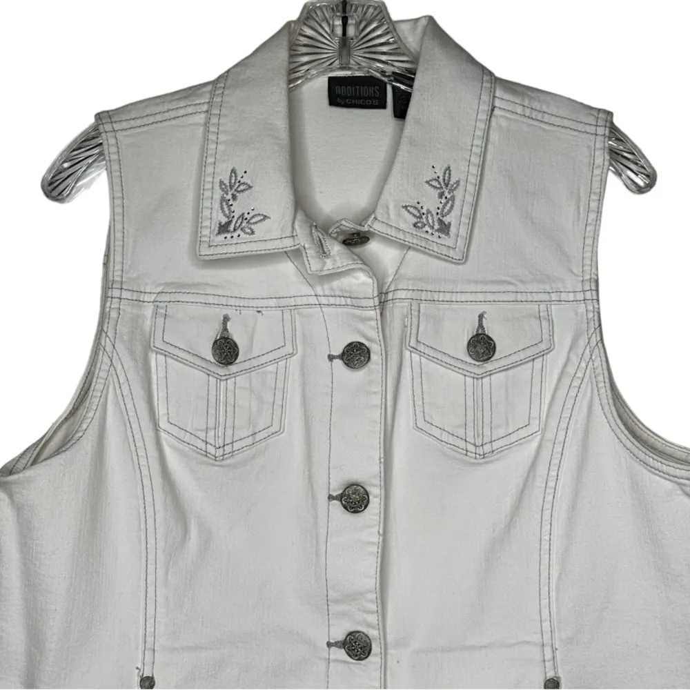 Additions by Chico's White Denim Vest - Image 2