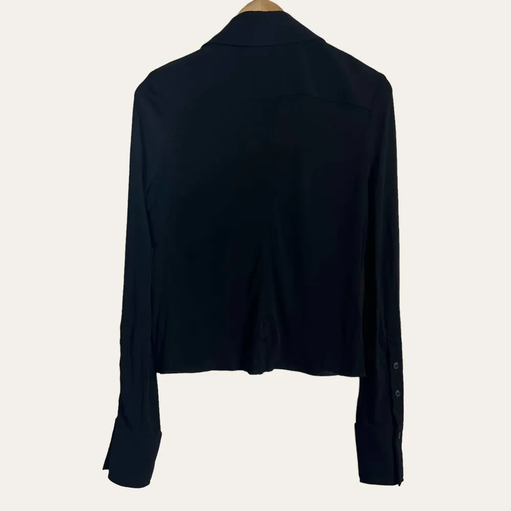 Proenza Schouler Matte Jersey Long Sleeve Button Up Shirt Size 6 - Image 12