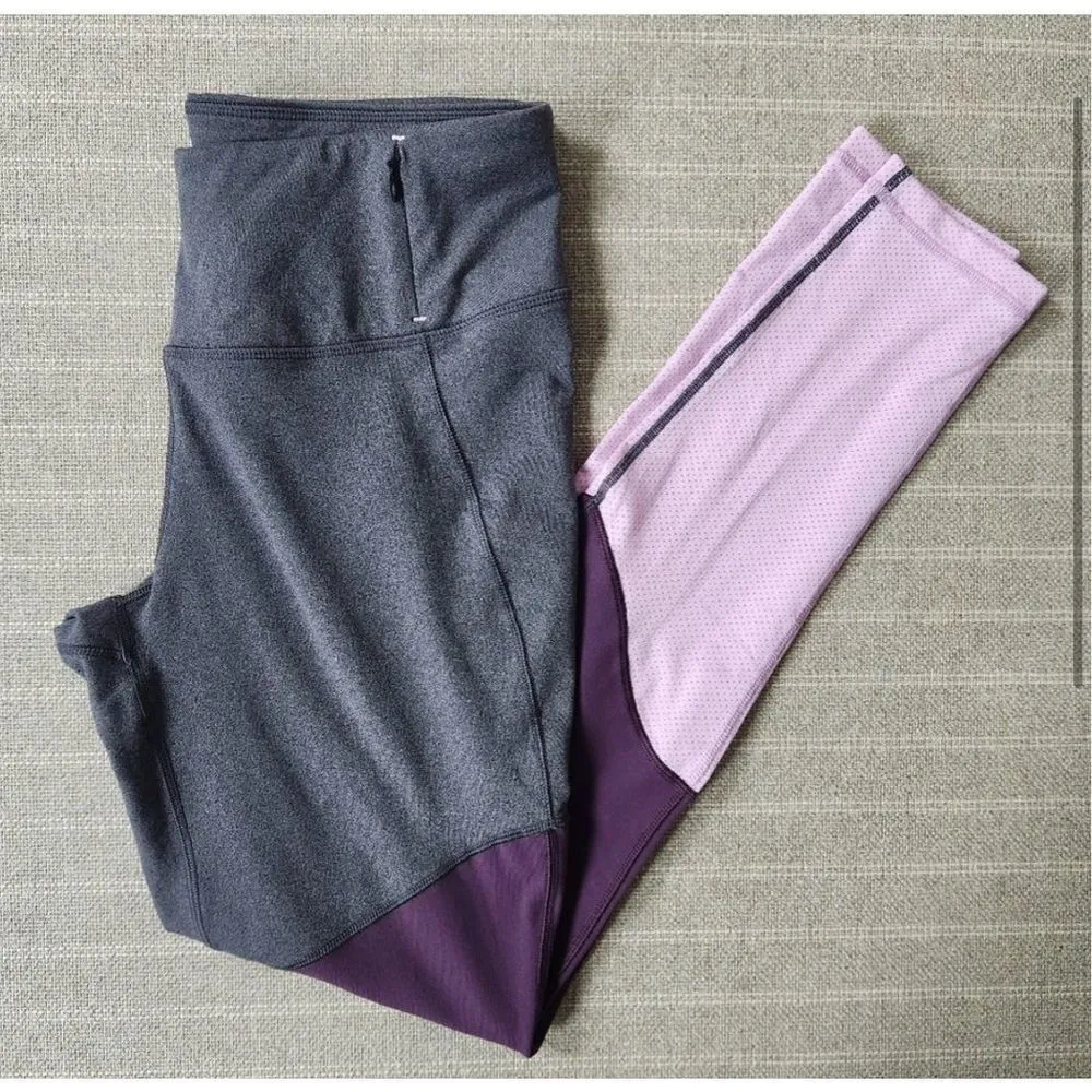 CALIA by Carrie Underwood Colorblock Leggings Gray Purple‎ Mesh Size Medium - Image 3