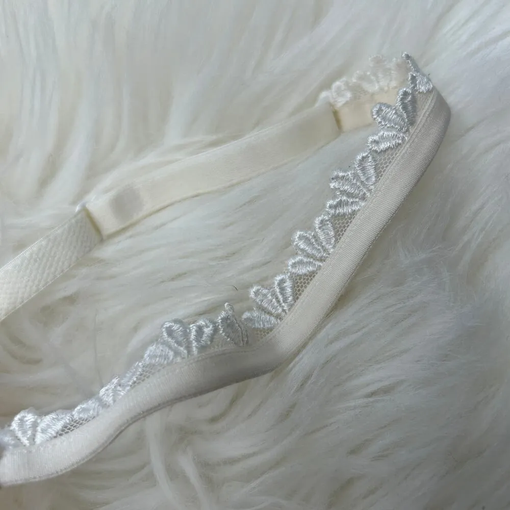 SIMONE PERELE LINGERIE Sheer Floral Embroidered Bra Size 32C Romantic Regency White - Image 3