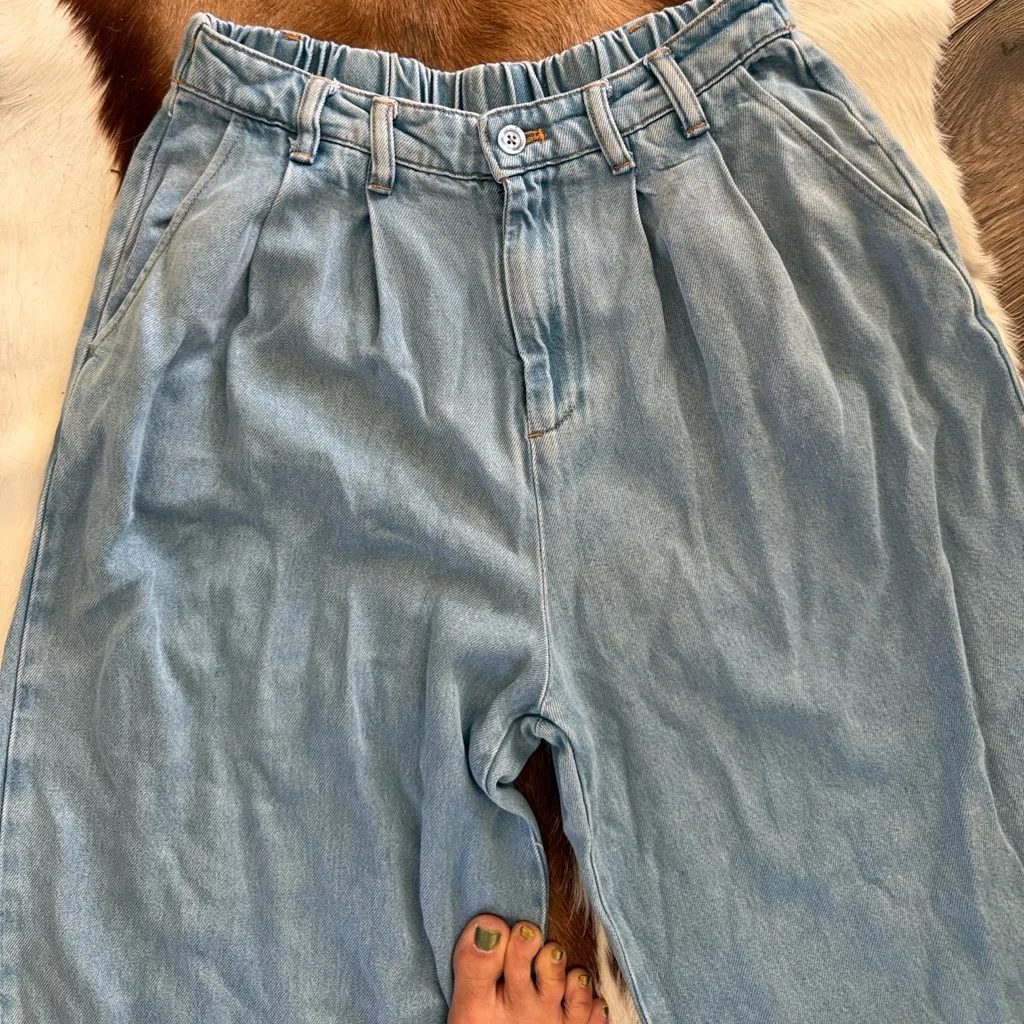 Young broke and fabulous Light Blue Wide-Leg Pants - Image 4