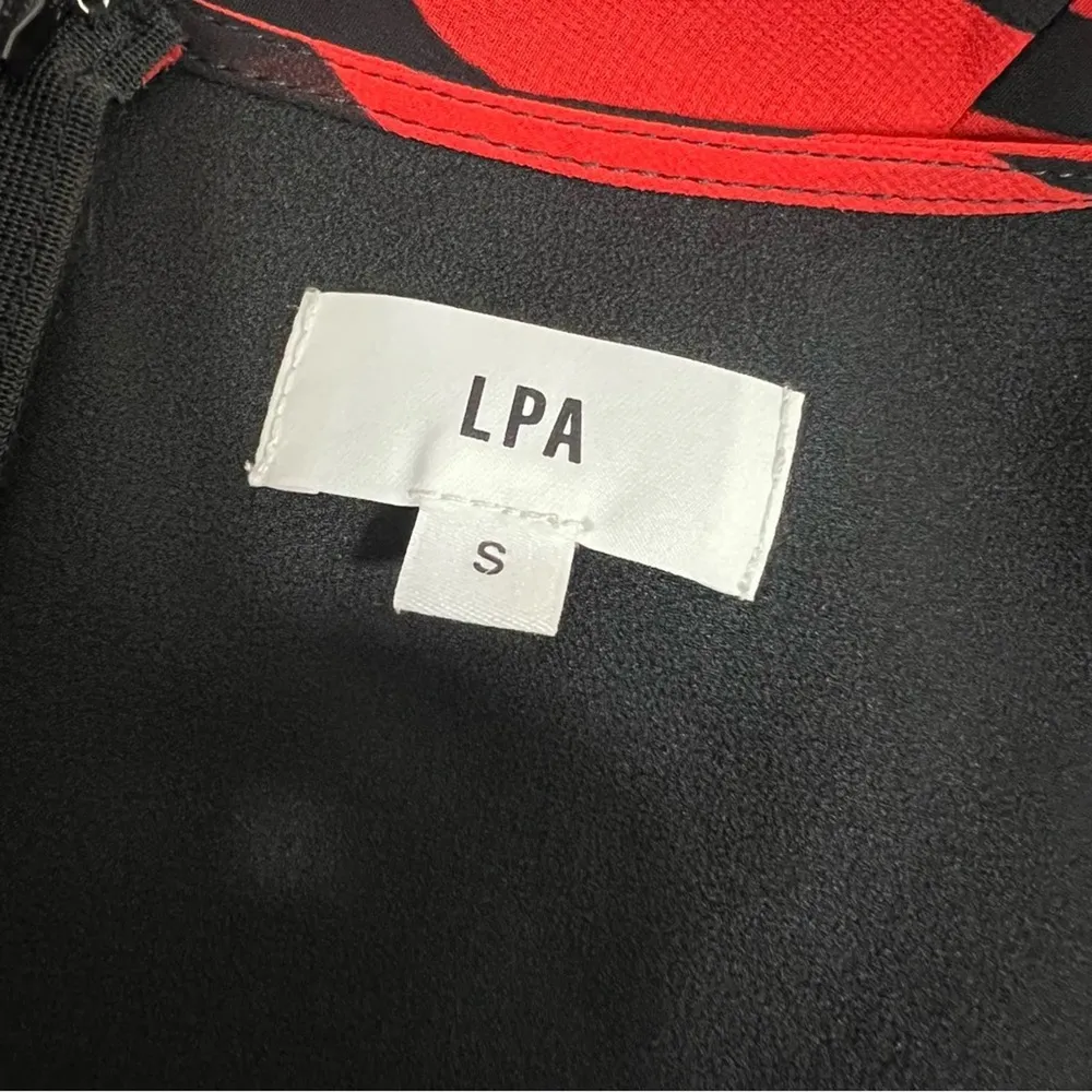 LPA Magda Midi Dress in Zebra black red Animal print Sz S revolve - Image 10