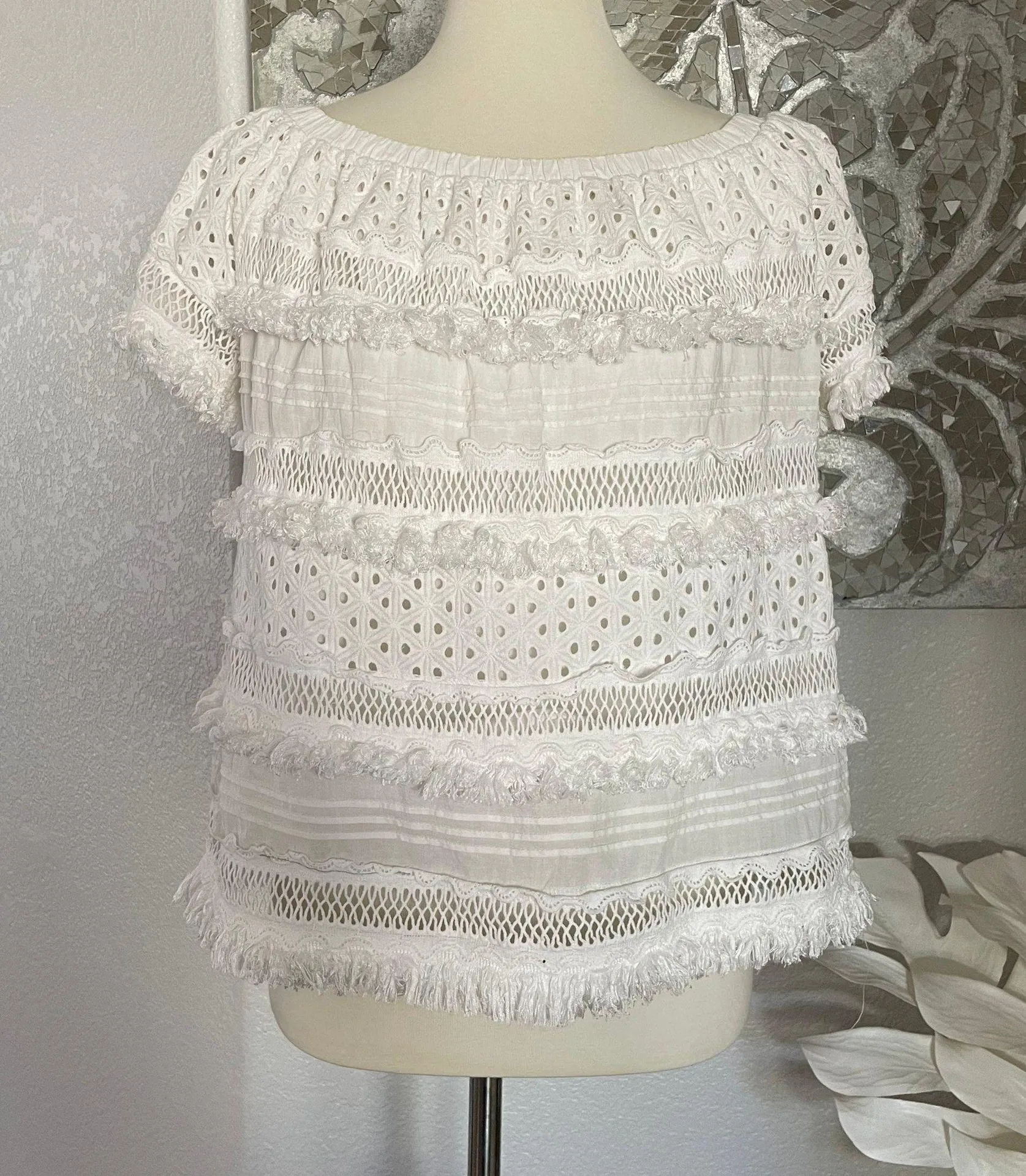 White Textured Top - Image 4