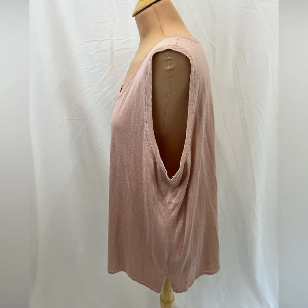 David Meister‎ Dusty Pink Knit Sleeveless Sweater Top - Image 4