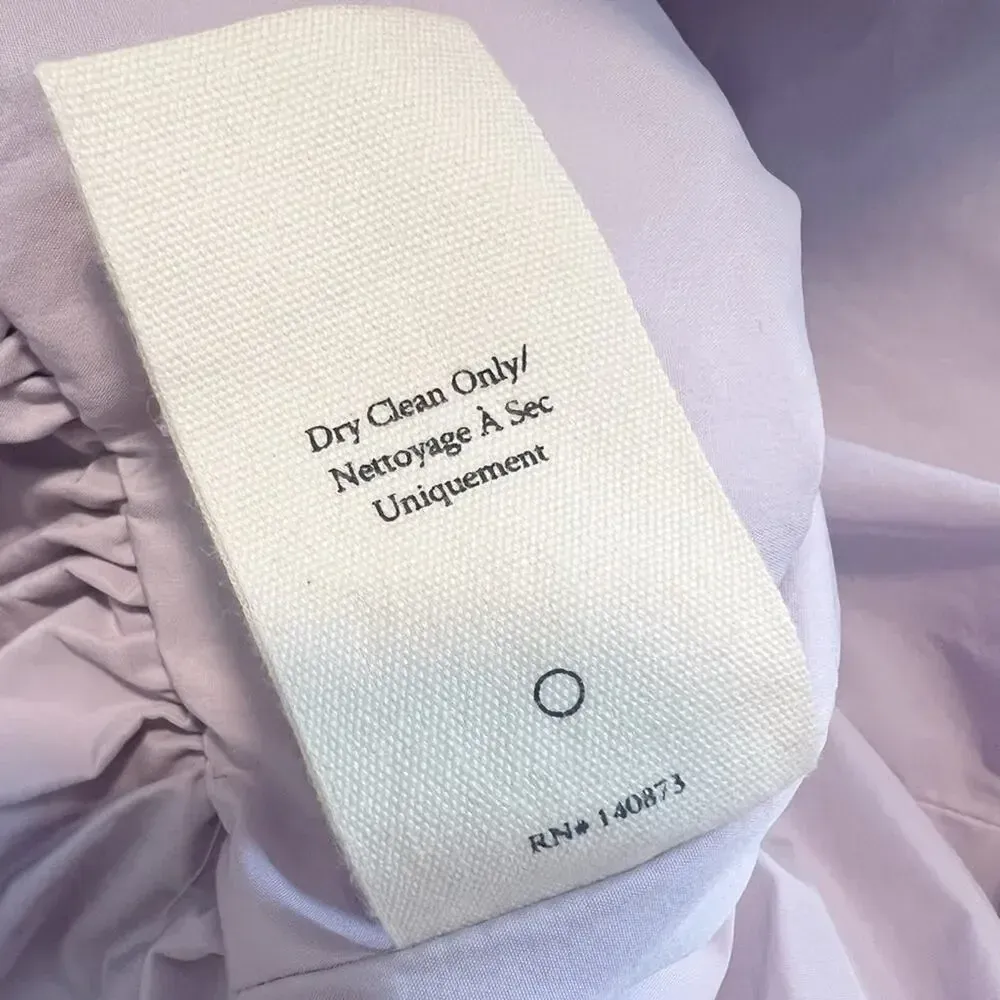 LOVESHACK FANCY Jessilyn Ruched Rosette Ruffle Hem Mini Dress in Lavender XS‎ - Image 8