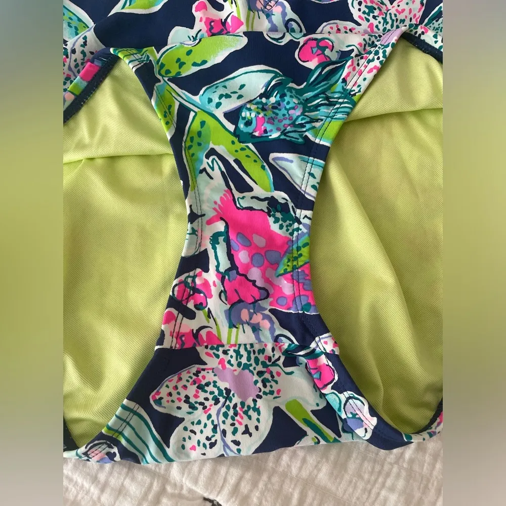 LILLY PULITZER Isle Lattice Swimsuit Deep Sea Navy Sway This Way Size 2 - Image 9