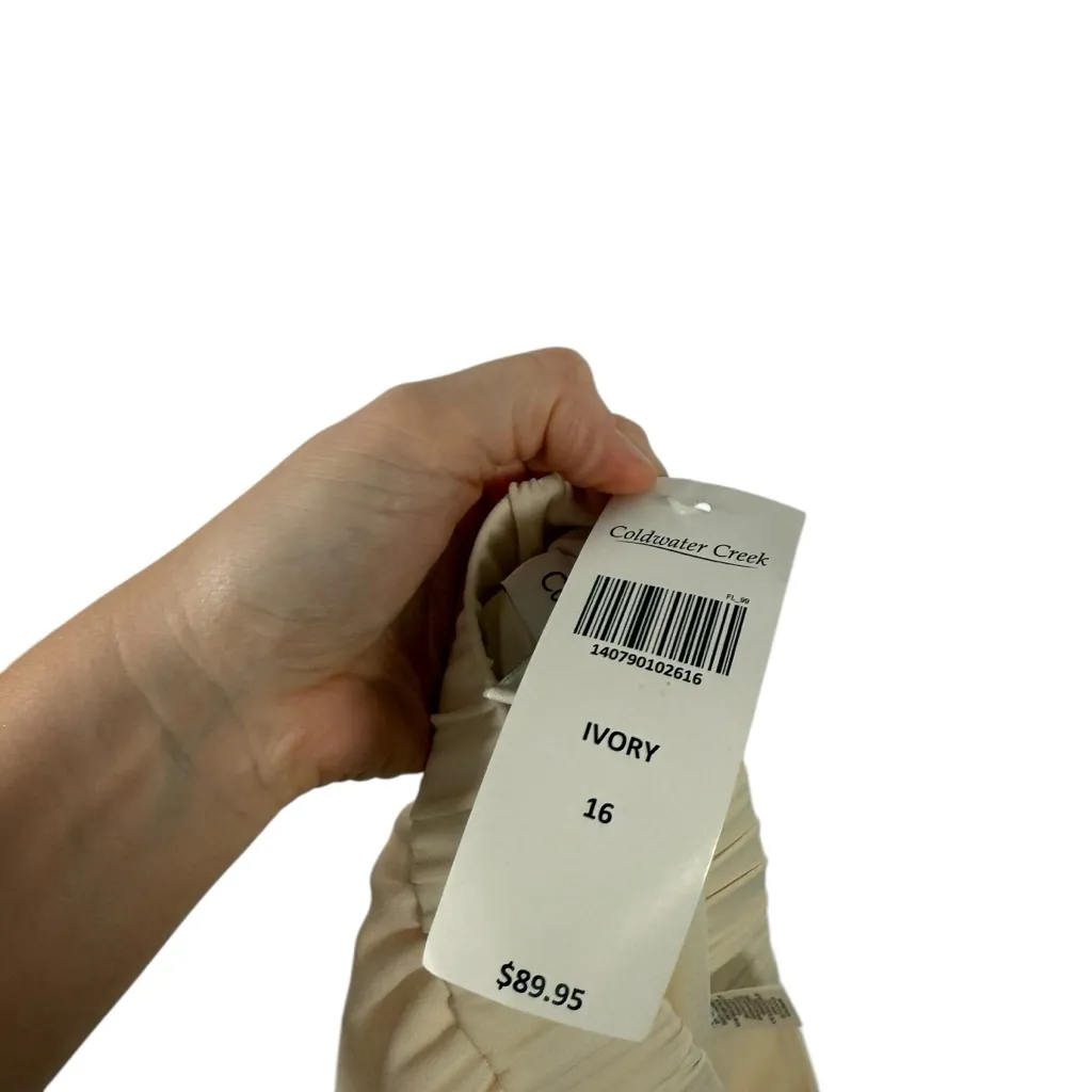 Coldwater Creek Classic Fit Dress Pants Business Career Cream NEW Womens 16 - Image 5