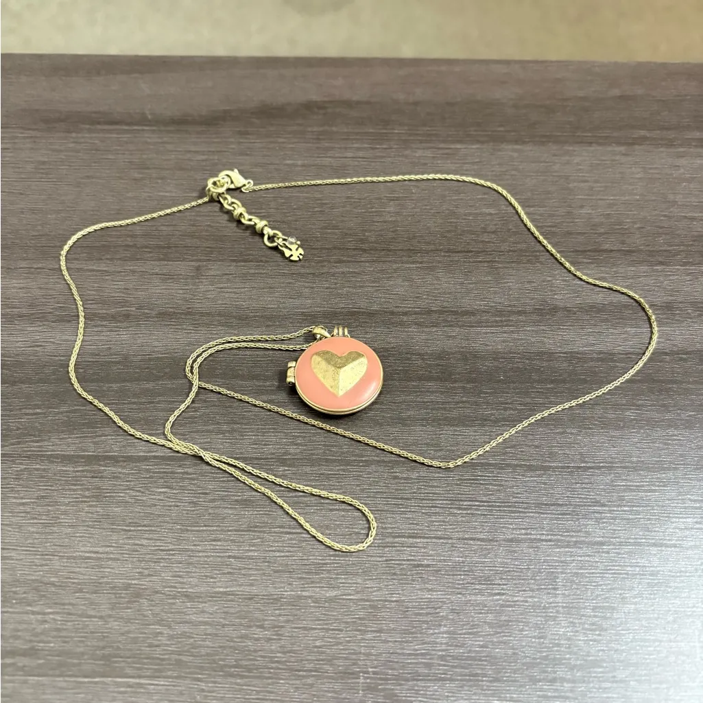 Lucky Brand Peach Heart Locket Necklace - Image 5
