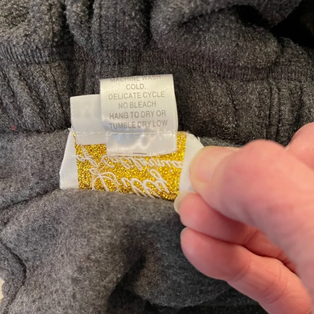 Lilly of California vintage dark gray poly/rayon blend pull on fleece pants. M. Size M - Image 5