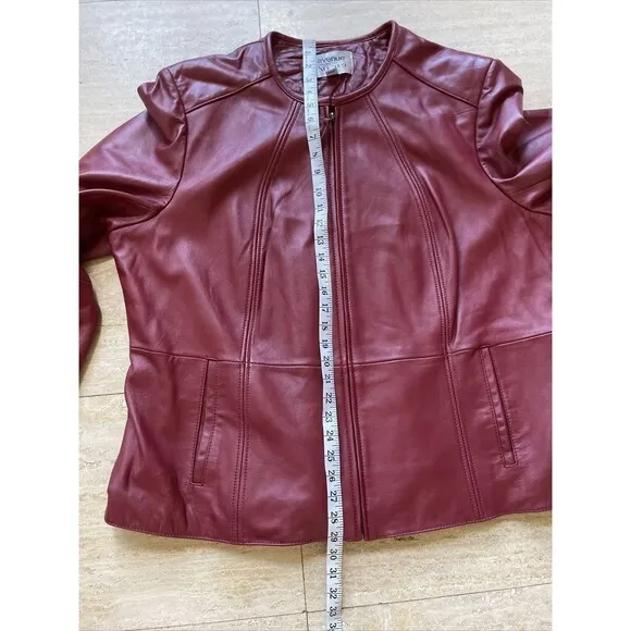 Avenue  Red Leather‎ Jacket Special Edition No. 2009  Size 22/24 - Image 6