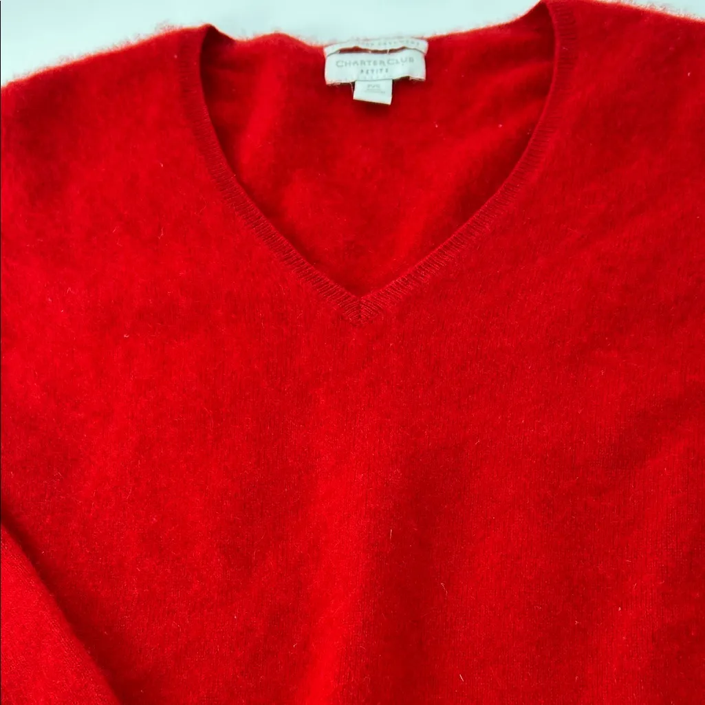 Charter Club Red V-Neck Sweater - Image 6