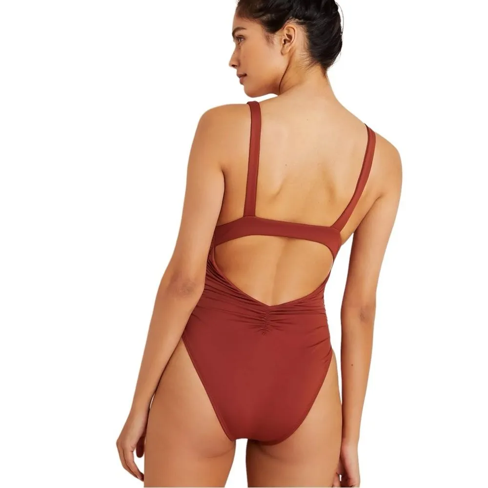 NWT L*Space Sydney One Piece Open Back Swimsuit in Brown Sugar Size 6 | Small - Image 3
