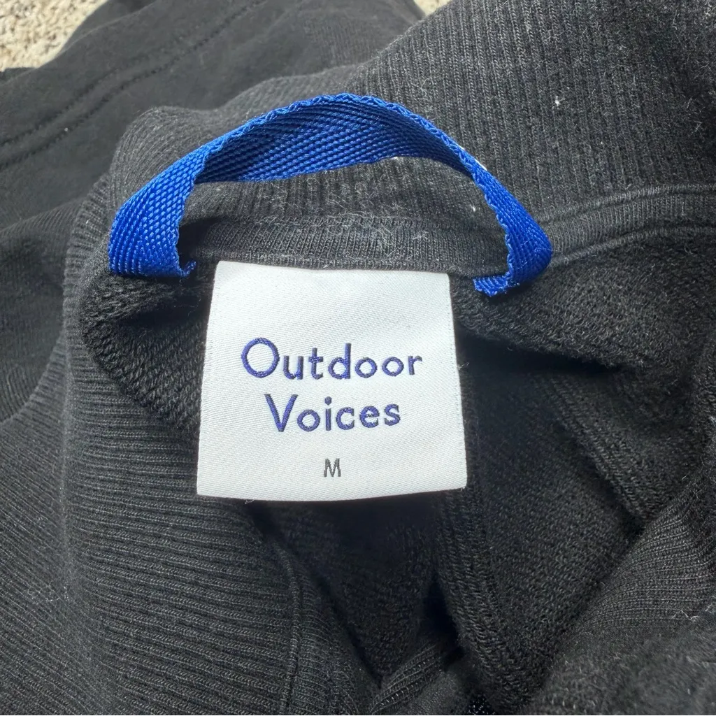 Outdoor Voices Half Zip Cropped Pullover Sweatshirt Black Medium M Activewear - Image 5